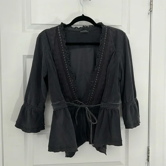 J. Jill Gray Ruffled Jacket - Picture 1 of 12
